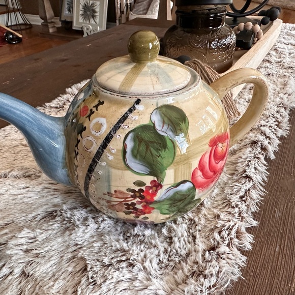 Teapot Vintage rustic farmhouse multi color design - Picture 3 of 7